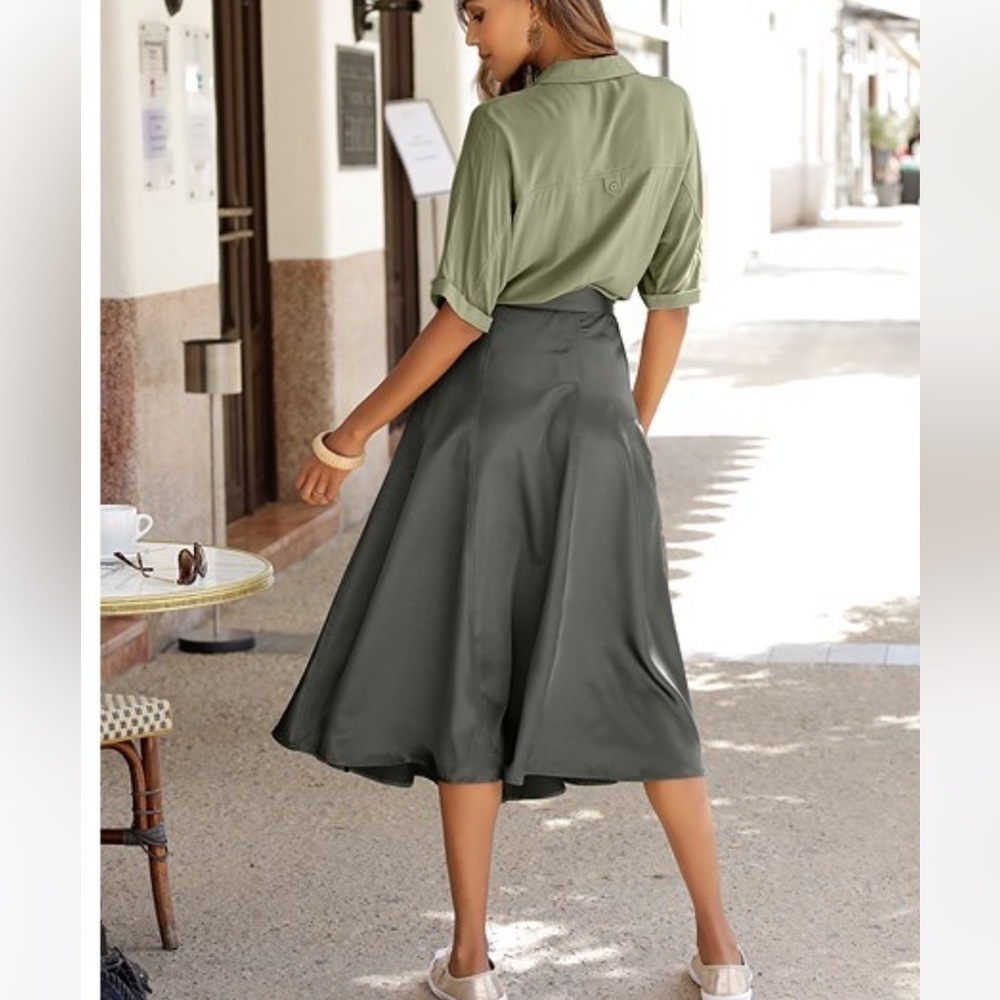 Satin Look Skirt - Picture 2 of 7